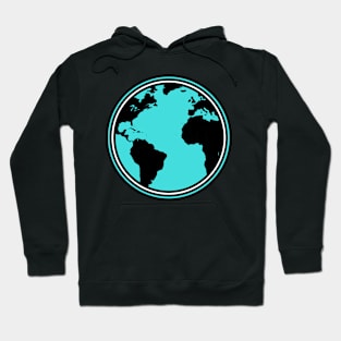 Blue, Black and White Planet Earth Hoodie